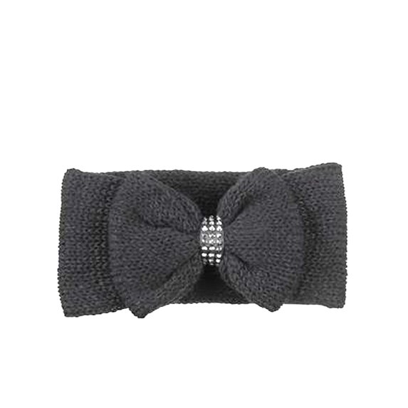 Black Winter Headband With Bow by Ganz