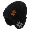 thumbnail image 1 of Black Winter Unisex Beanie Cap Hats Skull Cap Earflap Snow Fashion Design Warm Soft Comfortable Inside 1Pack, 1 of 4