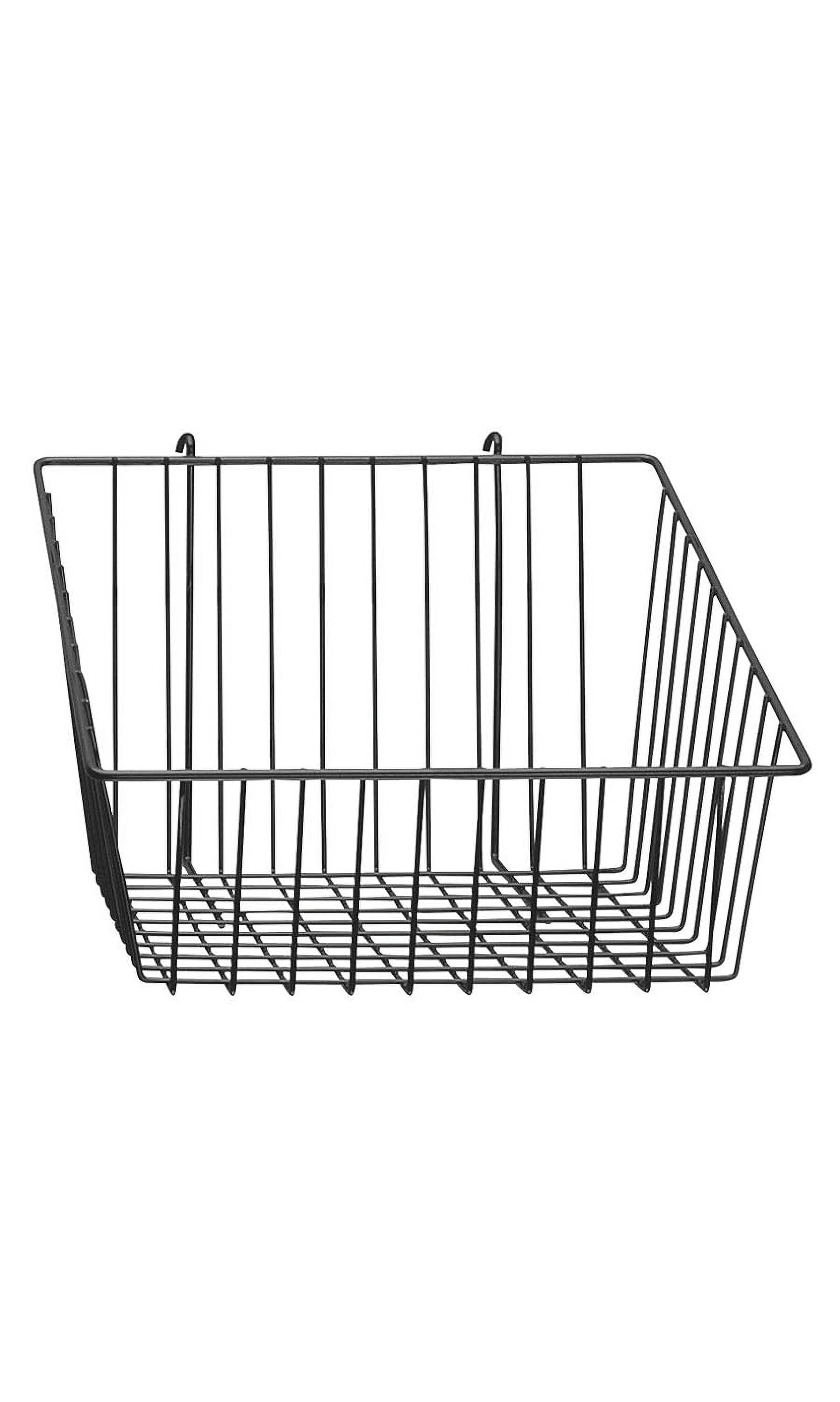 Black Wire Grid Basket For Wire Grid With 4 Inch Slanted Front 12''L