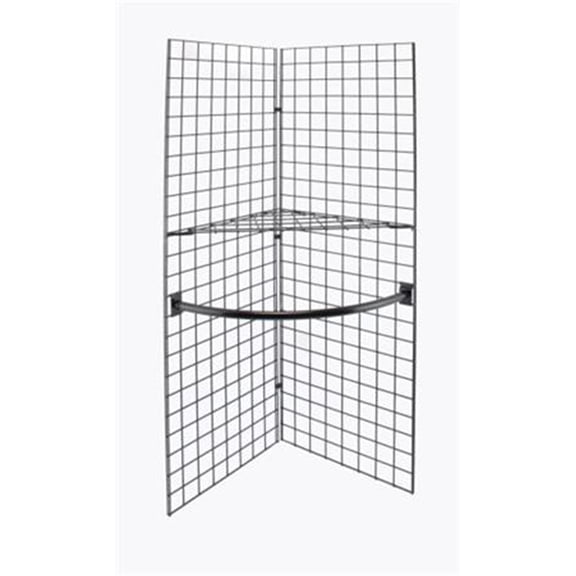 SSWBasics Black Wire Grid V Unit Display with Shelf & Hangrail