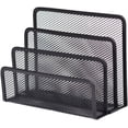 thumbnail image 1 of Black Wire Mesh Magazine Rack 3 Slots Metal Magazine Rack Wire Mesh File Holder Metal Desktop Magazine Rack Magazine Rack for Home Office, 1 of 5