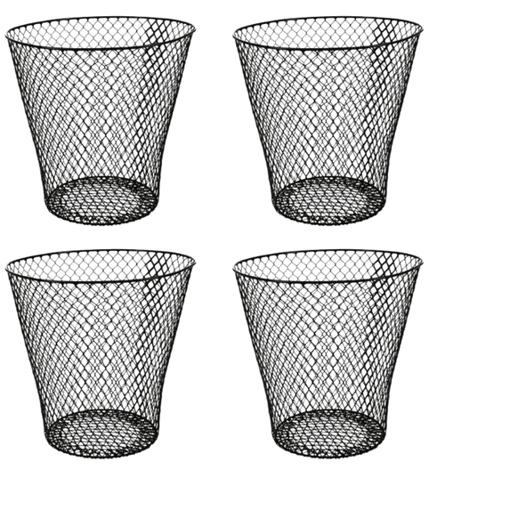 Black Wired Mesh Waste Basket 9 in Tall Office Classroom Crafts Bathroom