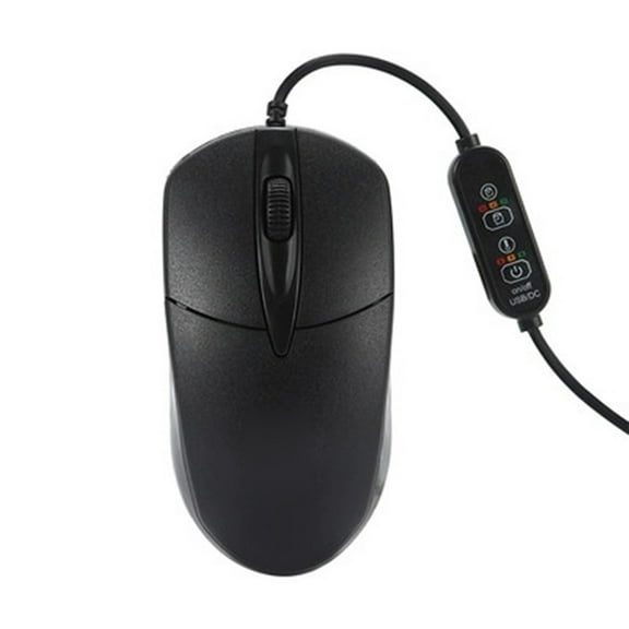 Black Wired USB Optical Mouse Warm for Palm&Fingers Ergonomic Plug and for Play Mice for Desktop Notebook Computer Lapto