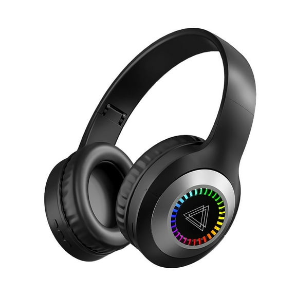 Black Wireless Bluetooth Headphones 5.3 Over Ear Headset 50 Hours Playback Hifi Stereo Sound Noise Cancelling Microphone 40Mm Speaker Foldable Lightweight For Sports Gaming Music