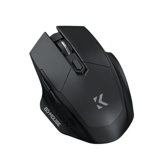 Black Wireless Dual Mode Mouse With Bluetooth/2.4G Connectivity, 1600 Dpi Adjustment, Type-C Fast Charging, Silent Operation For Office/Gaming/Laptop