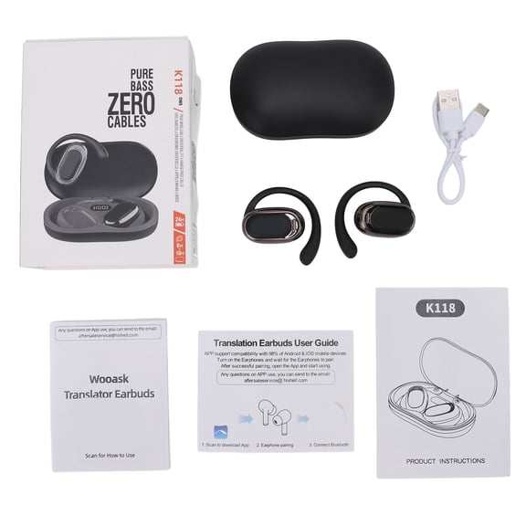 Black Wireless Earbuds Headphones
