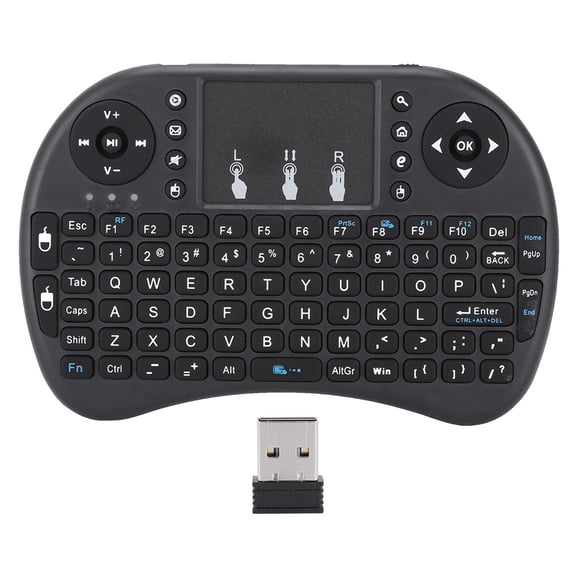 Black Wireless Keyboard, Keyboard Adjustable Touchpad High Sensitivity 92 Keys Automatic 2.4GHz