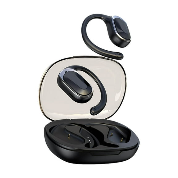 Black Wireless Open Ear Headphones With Noise Cancellation And High-Definition Sound Quality Lightweight Design For All-Day Wear During Activities