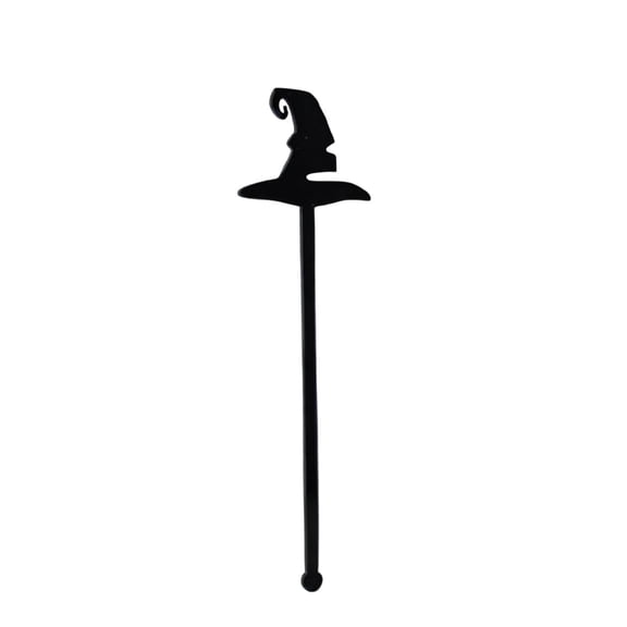 Black Witch Hat Cocktail Stirrers Halloween Acrylic Drink Stirrers Party Beverage Swizzle Sticks Bar Cup Decoration Decor