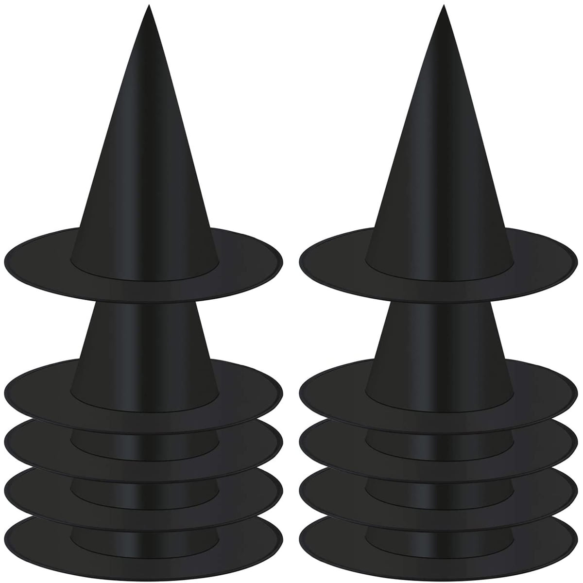 Black Witch Hat for Adult, 10pcs Accessory Decorations for Christmas Masquerade Party Decor