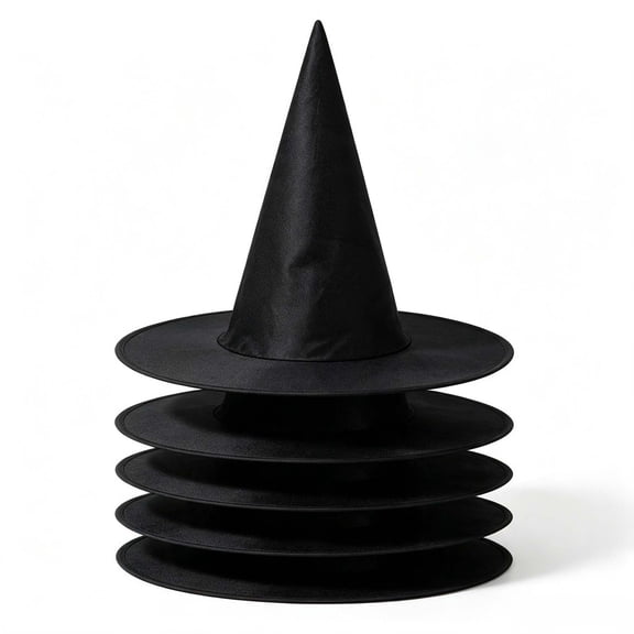 Black Witch Hats, Halloween Decor for Costumes, Indoor Outdoor Hanging Display