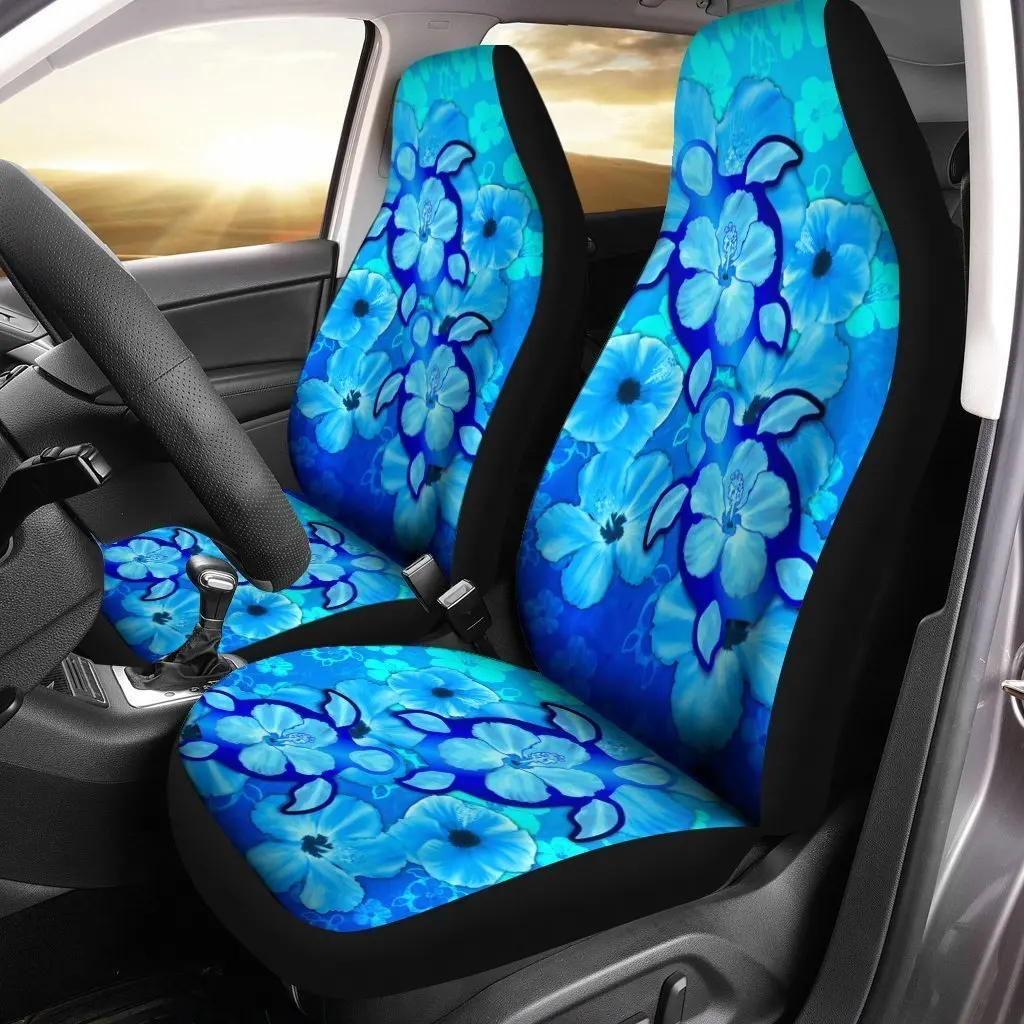 Tahiti Car Seat Covers Hibiscus Polynesian White Pattern main image 0