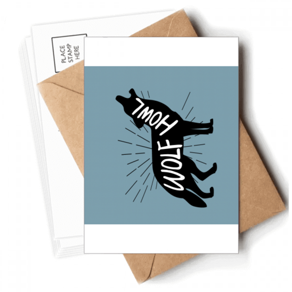 Black Wolf Animal Outline Natural Postcards Envelopes Blank Note Cards Mailing