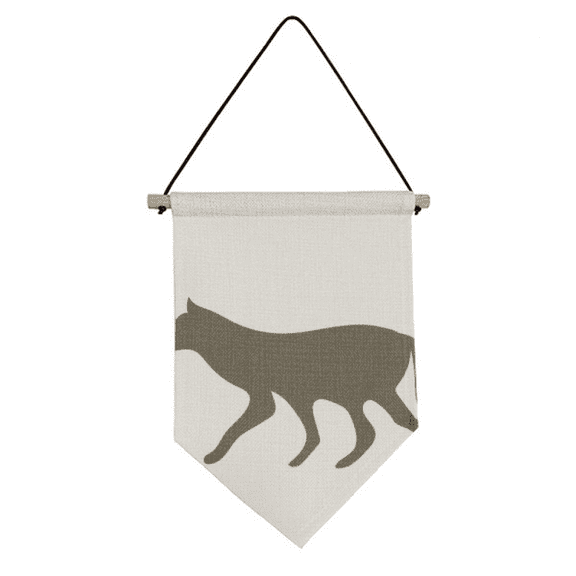 Black Wolf Animal Portrayal Canvas Flag Hanging Wall Art Decor Banner