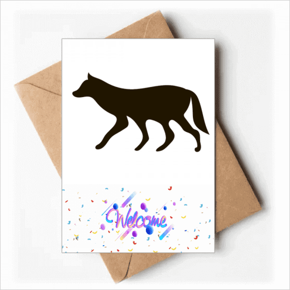 Black Wolf Animal Portrayal Welcome Back Greeting Cards Envelopes Blank