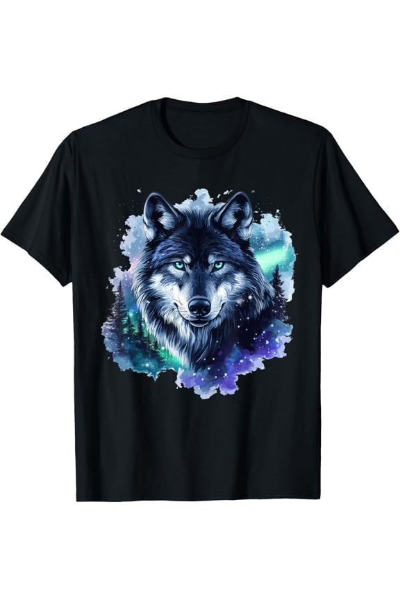 Black Wolf Modern Graphic T-Shirt Tops Tee