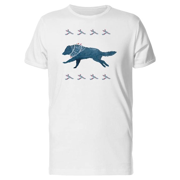 Black Wolf Silhouette Running  T-Shirt Men -Image by Shutterstock, Male Small