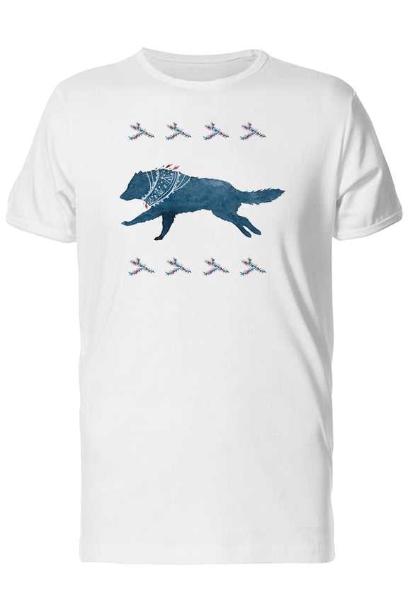 Black Wolf Silhouette Running  T-Shirt Men -Image by Shutterstock, Male XX-Large