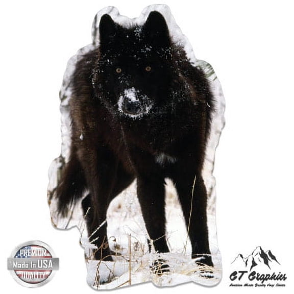 Black Wolf Wild - 3" Vinyl Sticker - For Car Laptop I-Pad Phone Helmet Hard Hat - Waterproof Decal