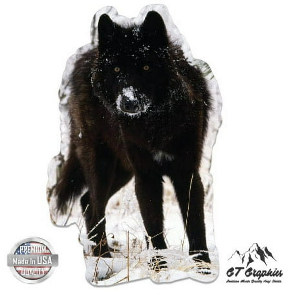 Black Wolf Wild - 5" Vinyl Sticker - For Car Laptop I-Pad - Waterproof Decal