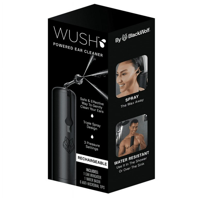 Black Wolf Wush Powered Ear Cleaner  Ear cleaning, Ear wax, Cleaning your  ears
