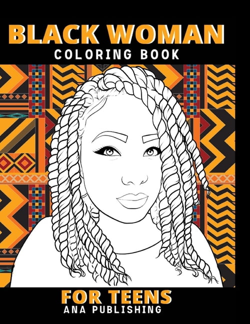Black Woman Coloring Book for Teens Afro Woman Coloring Book