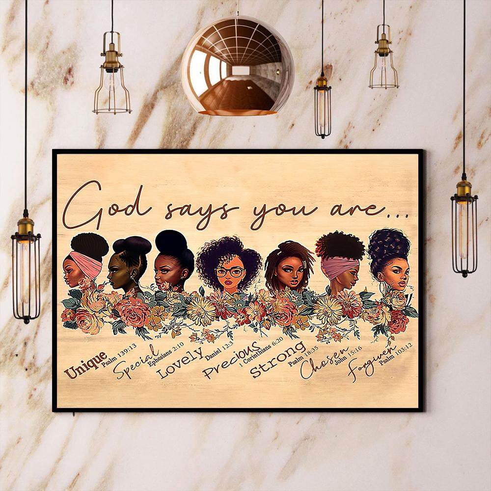 Black Woman God Says You Are Poster No Frame Matte Wall Art Decor 16 x ...