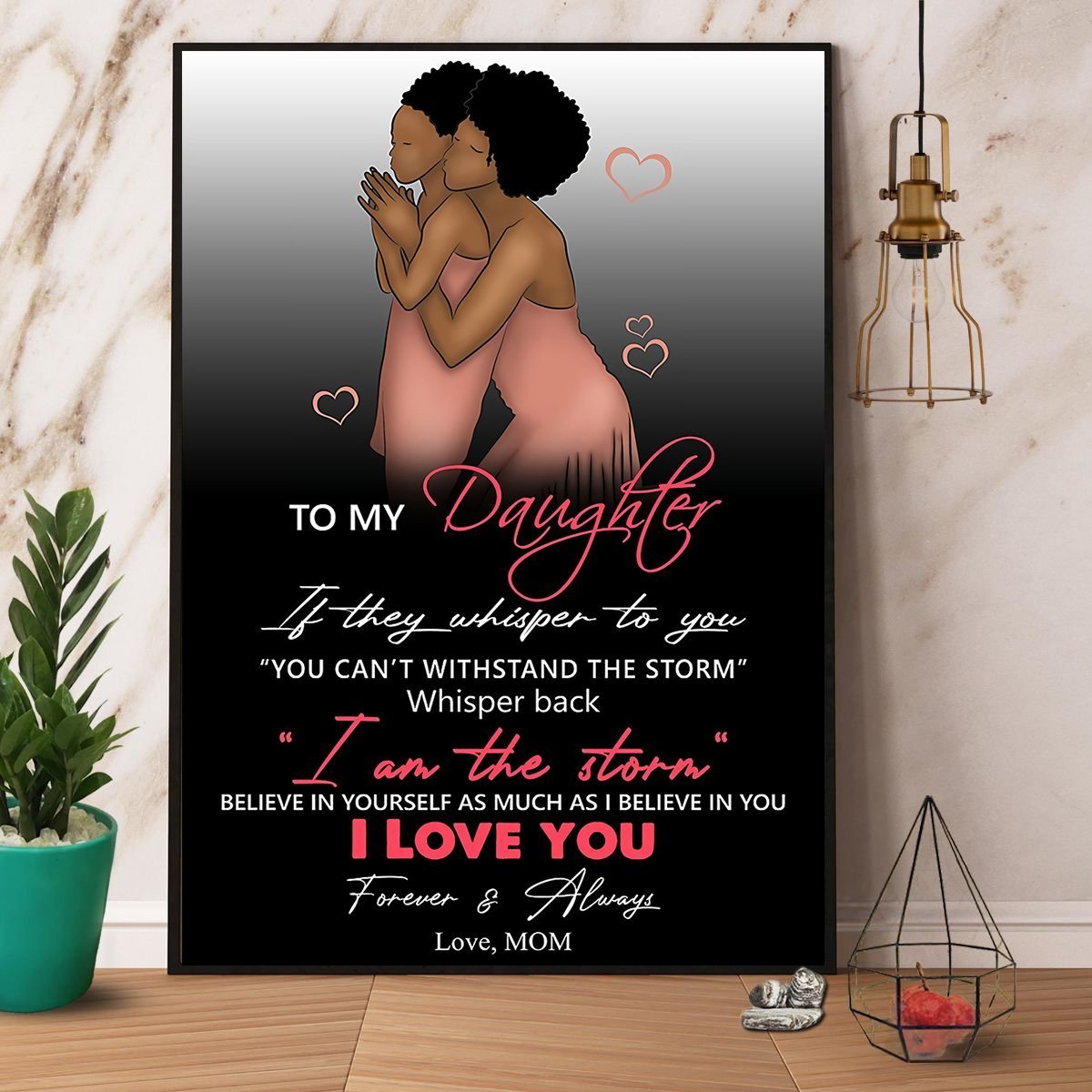 Black Woman Mom To My Daughter I Love You Forever & Always Satin Poster ...