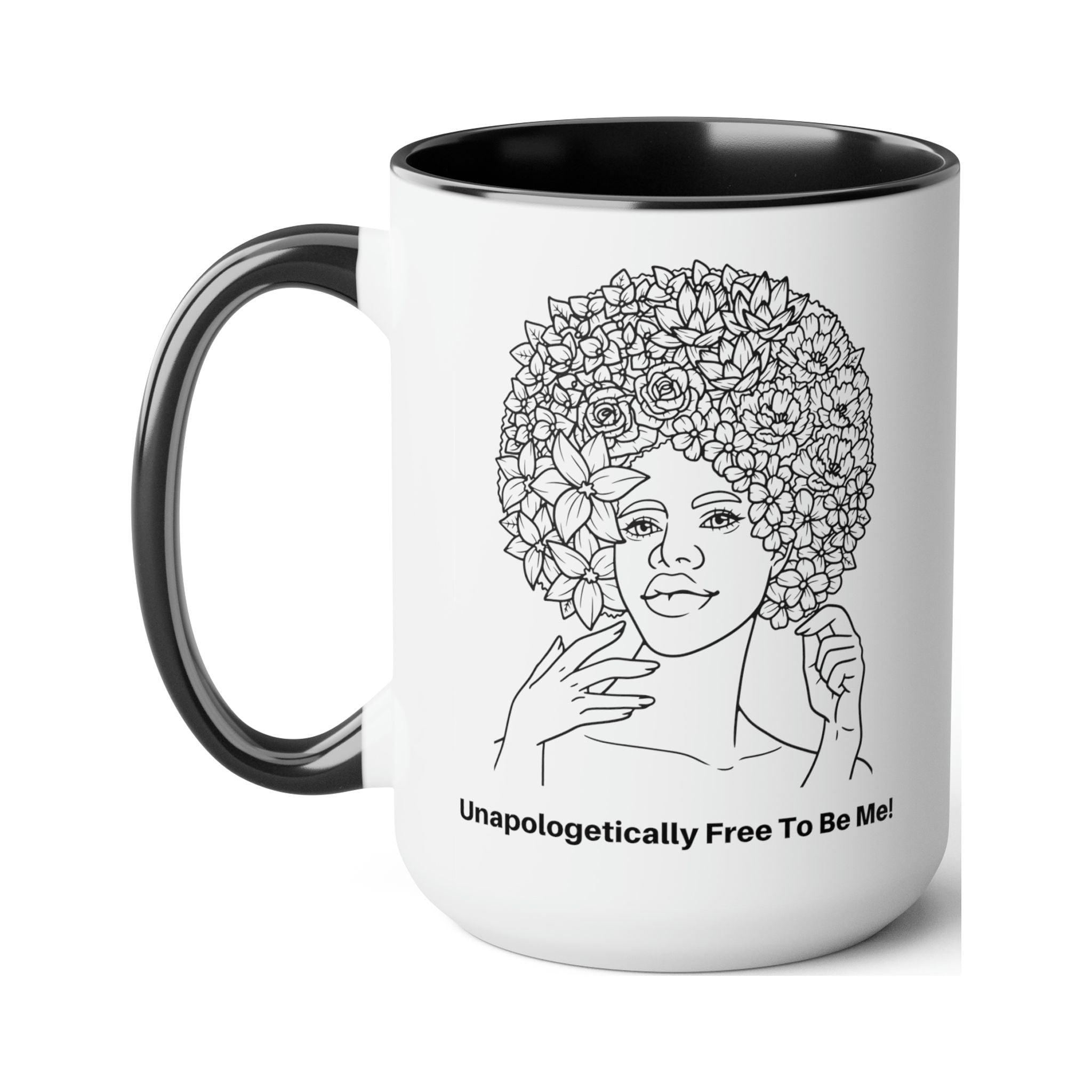 Black Woman Mug, Black Girl Coffee Mug Loving Myself Unapologetically