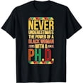 thumbnail image 1 of Black Woman PhD Graduate Black Doctor Graduation PhD Degree T-Shirt, 1 of 5