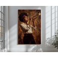 Black Woman Trumpet Player Jazz Music African American Art Print Poster ...