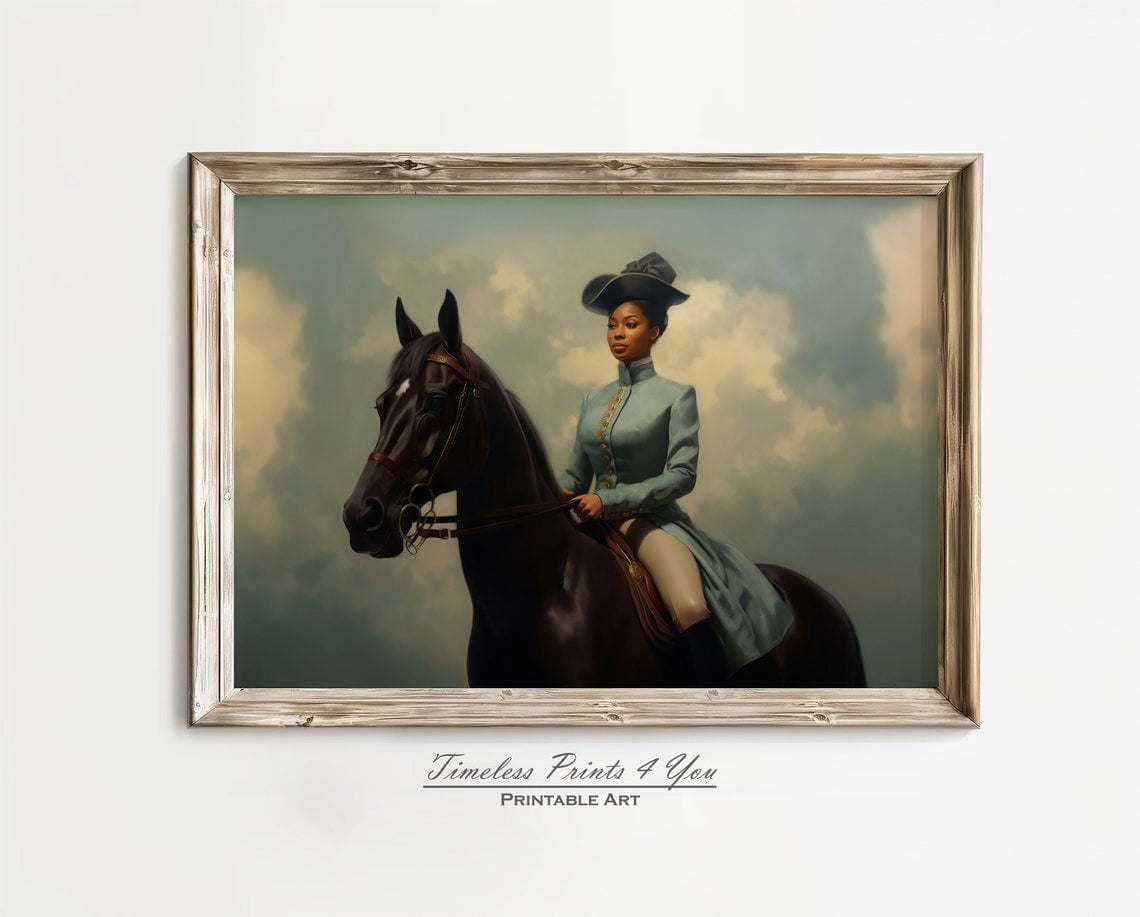 Black Woman Wall Art, African American, Owned, Horse, Feminist, Female ...
