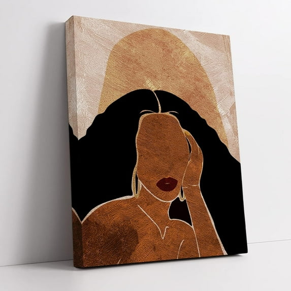 Black Woman Wall Art Canvas Poster Decorative with Frame (12×16 inch), African American Wall Art, Black Girl Art Wall Decor Home Wall Decor For Living Room Bathroom Hallway Modern Wall Decor, HRFN01