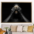 thumbnail image 1 of Black Woman Wall Decor, Contemporary Poster, Gold Woman Art, Abstract Canvas, African Gold Make Up Printed, Luxury Wall Decor, Canvas Wall Decor - Gold Framed, 1 of 9