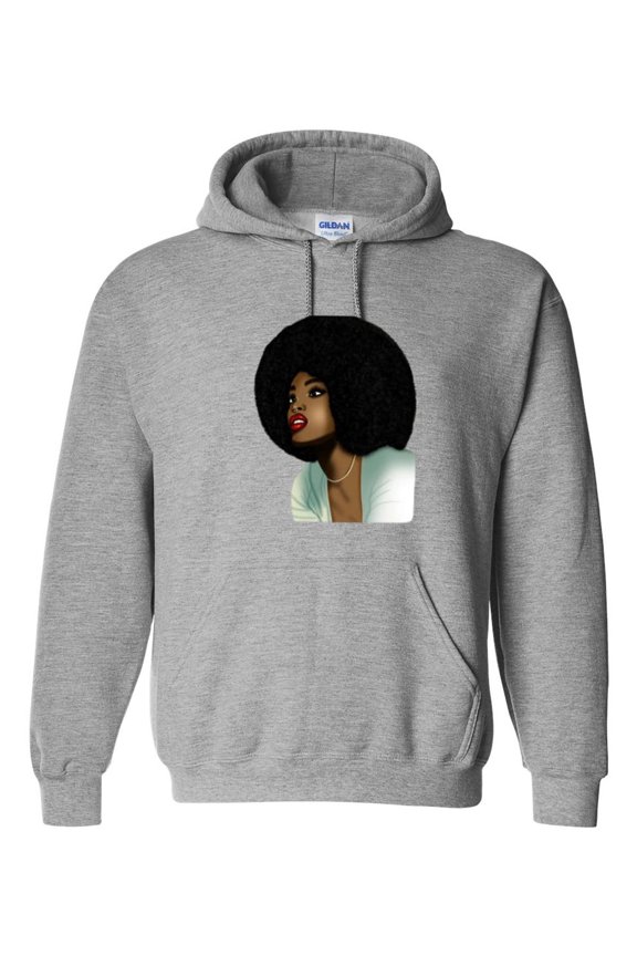 Black Woman With Big Afro Hair A Natural Beauty Style Graphic Hoodie, up to size 5XL