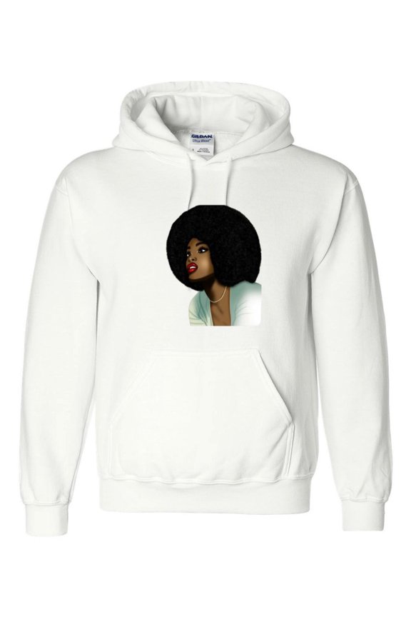 Black Woman With Big Afro Hair A Natural Beauty Style Graphic Hoodie, up to size 5XL