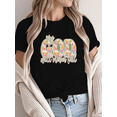 thumbnail image 1 of Black Womans Colorful Floral God Quote Graphic Tees Print Tshirt S-5XL Shirts Tops, 1 of 4