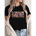thumbnail image 1 of Black Womans Don’t Be Afraid To Bloom Floral Graphic Tees Print Tshirt S-5XL Shirts Tops, 1 of 4