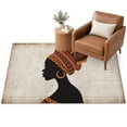 Black Women Area Rug 4'x6', Nation Soft Mat Non-Slip Silicone Backing ...