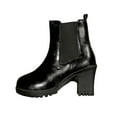thumbnail image 1 of Black Women Boots Chelsea Design Chunky Heel For Fall Winter Outfits, 1 of 9