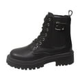thumbnail image 1 of Black Women Boots With Chunky Heel And Decorative Buckle For A Comfortable And Trendy Ensemble, 1 of 9