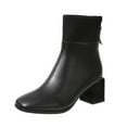 thumbnail image 1 of Black Women Boots With Chunky Heel And Rear Zipper For A Snug Fit And Stylish Winter Look, 1 of 9
