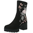 thumbnail image 1 of Black Women Boots With Detailed Embroidery Comfortable For Unique Style, 1 of 9