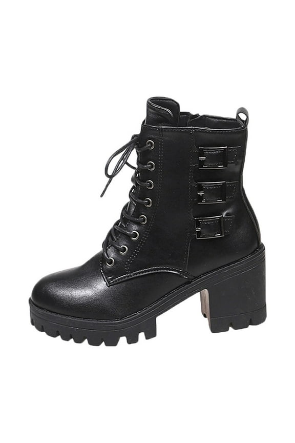 Black Women Boots With Durable Material Comfortable For Rough Use