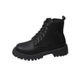 thumbnail image 1 of Black Women Boots With Leather Lace-Up And Low Heel Ideal For Fall And Winter Fashion, 1 of 9
