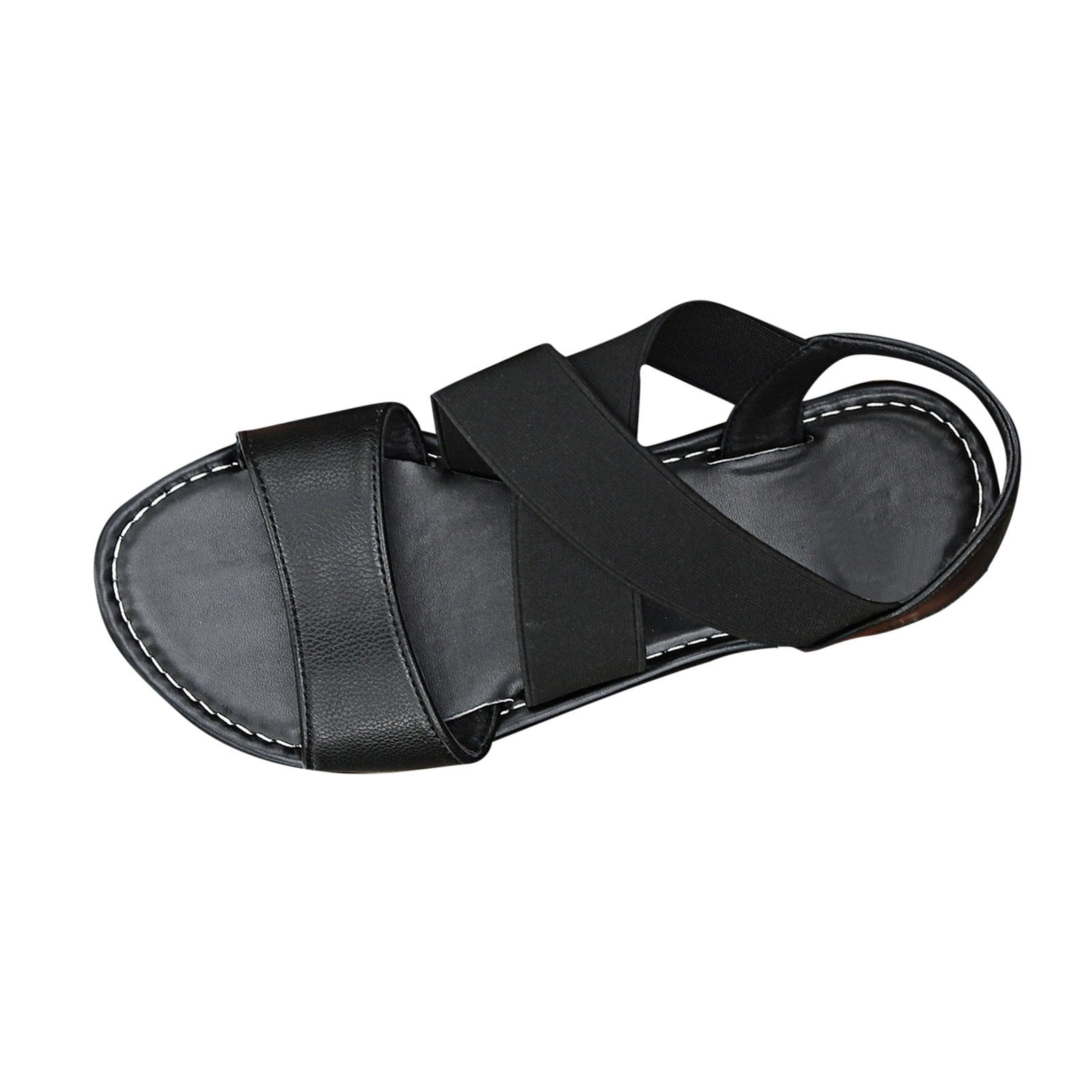 Stylish Hollow Out Buckle Strap High Heel Sandals Black Faux Leather main image 1