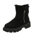 thumbnail image 1 of Black Women Cozy Boots With Plush Interior And Side Zipper Comfortable Round Toe For Cold Days, 1 of 4