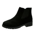 thumbnail image 1 of Black Women Fashion Boots Round Toe Design Thick Mid Heel For Casual Outdoor Indoor Use, 1 of 7