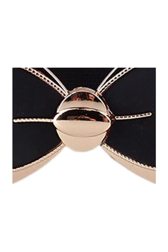 Black Women Fashion Bowknot Buckle Waistband Wide Elastic Stretch Waist Belt Bk