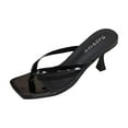 thumbnail image 1 of Black Women Fashion Flip Flops With High Heel For Summer And Fall Wear Versatile, 1 of 9